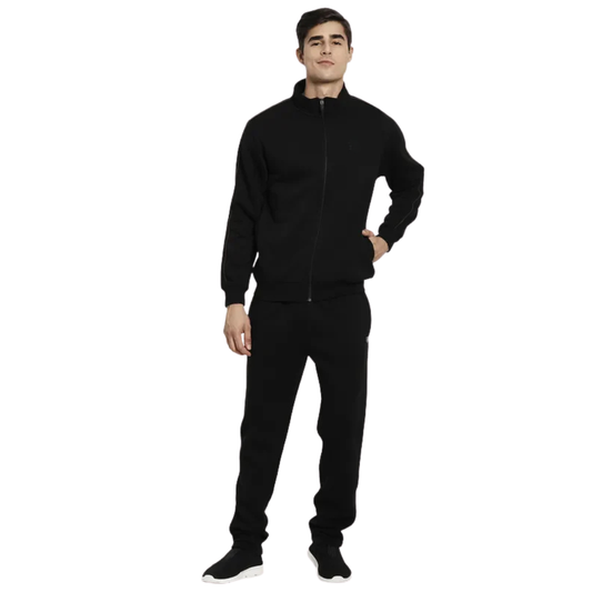 Men Black Solid Tracksuits