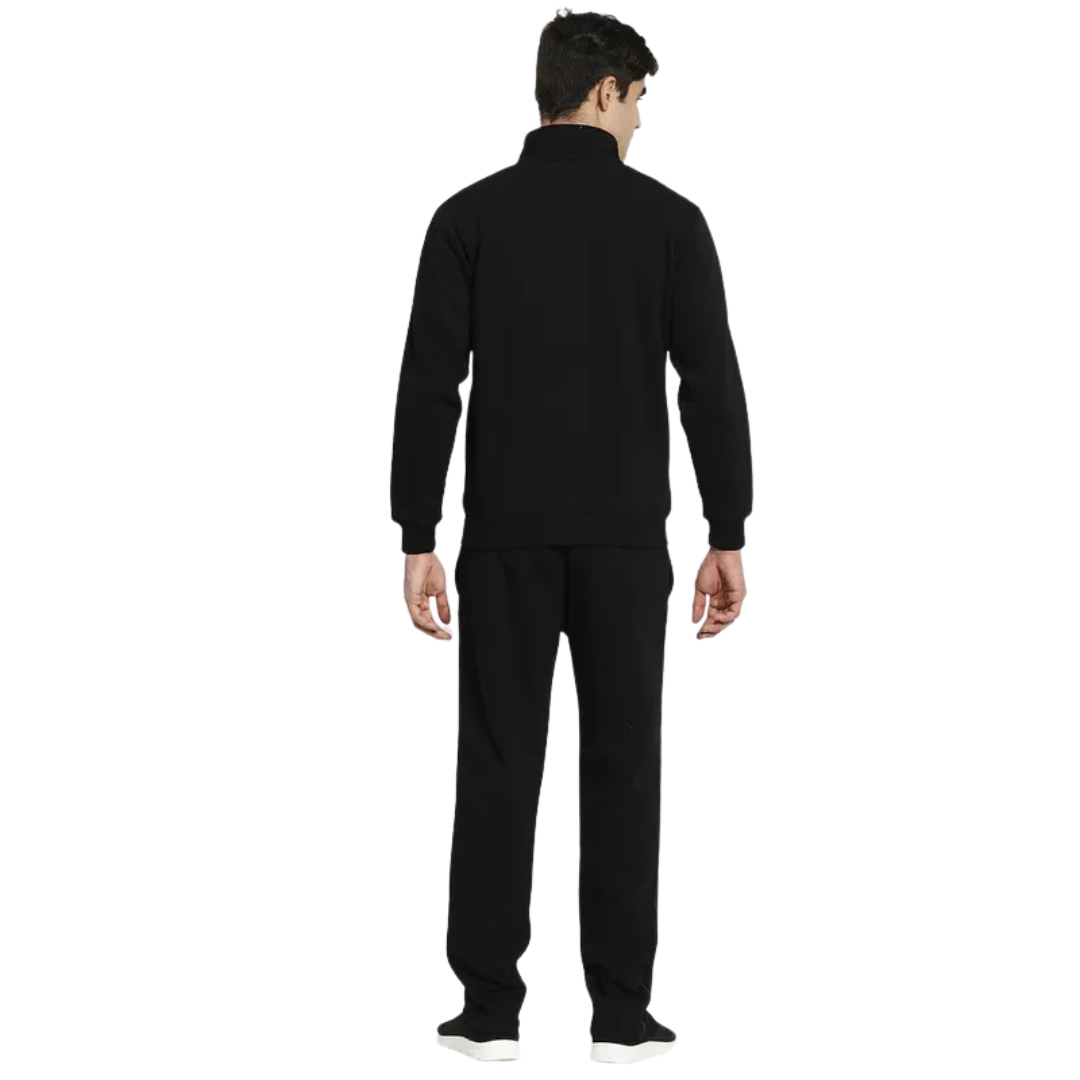 Men Black Solid Tracksuits