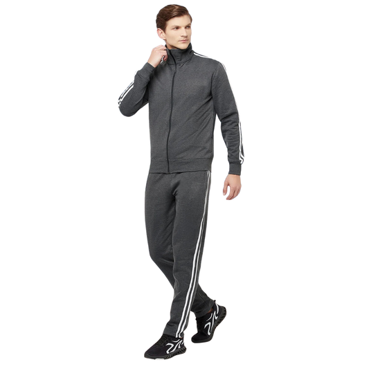 Mens Regular Fit Solid Fleece Tracksuit